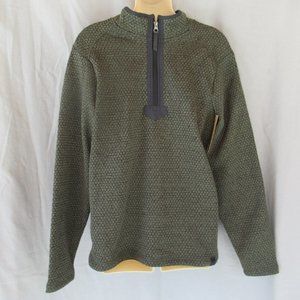 LIV Outdoor men's sweater jacket 1/4 zip Small Deep Depths green